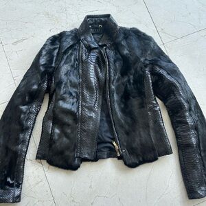 Gucci original Black Fur and Leather Jacket